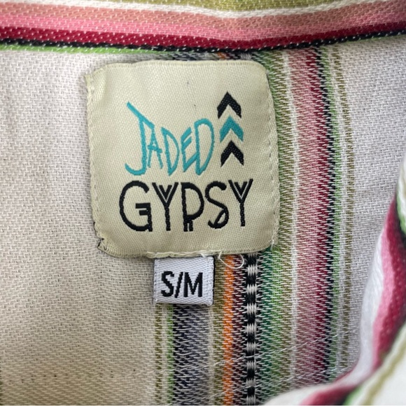 Jaded Gypsy Aztec Western Jacket Boho Southwest Serape Zip Shirt S/M Sunset Vibe - Picture 11 of 15